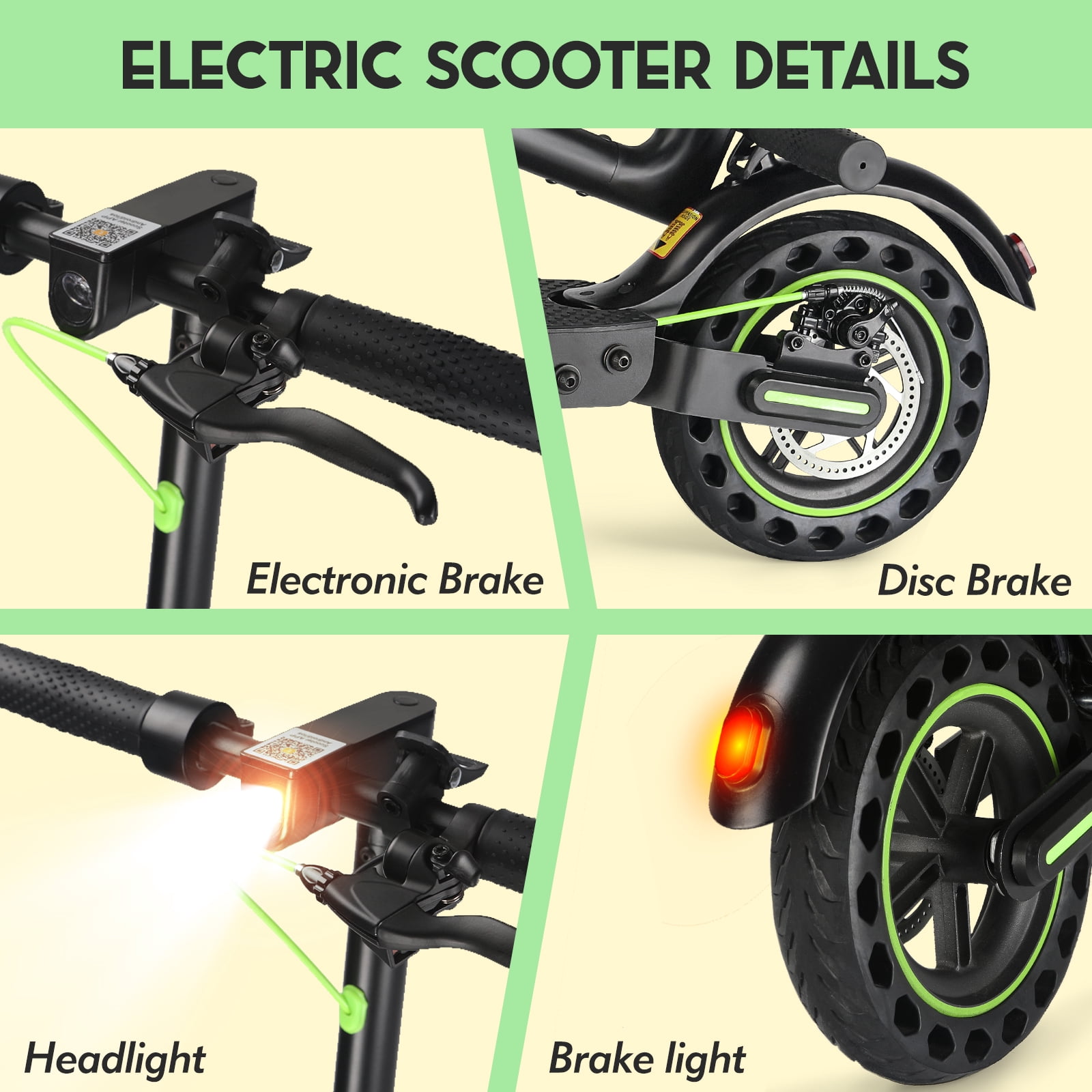Electric Scooter for Adults,10" Tires ,19 mph, 20 Miles Range,Rear Suspension, Portable Folding E Scooter with Dual Braking System for Adult and Teens