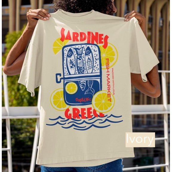 Sardines T-Shirt, Tinned Fish Graphic Tee, Anchovies Lover Gift, Unisex Cotton T-Shirt, Sizes S-3XL