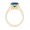thumbnail image 2 of ANGARA Natural Solitaire 5.6 ct London Blue Topaz Cocktail Ring in 14K Yellow Gold for Women (Size-12x10mm) | November Birthstone, Anniversary, Jewelry Gift for Women | Natural London Blue Topaz Ring, 2 of 10