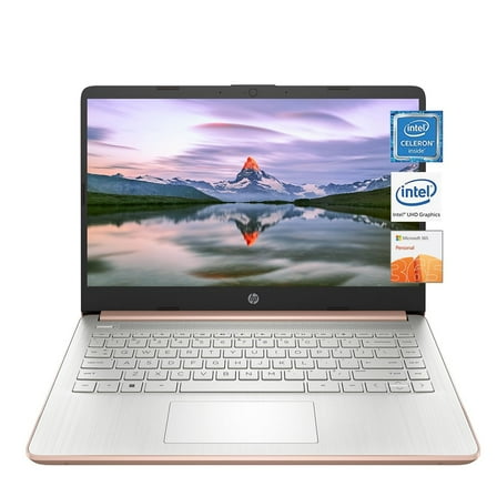 HP Stream 14-inch HD Laptop, Intel Celeron N4120 4Core Processor, 4 GB RAM, 64 GB eMMC, Windows 11 Home in S Mode with Office 365 Personal for 1 Year (Rose Pink), W/GaLiMu