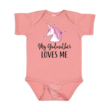 

Inktastic Godmother Loves Me Unicorn Girls Gift Baby Girl Bodysuit