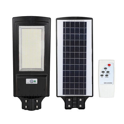 

1000W LED Solar Street Light w/Pole 99000000000LM Dawn to Dusk Outdoor Road Lamp
