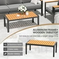 thumbnail image 2 of ELPOSUN Outdoor Coffee Table, Aluminum Modern Patio Coffee Tables with Imitation Wood Top for Balcony Garden Backyard, White, 2 of 6