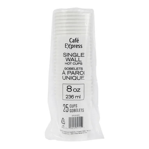 Enlarge Product Preview 1 Café Express Single Wall 8-oz Hot Cups 5 Packs of 100