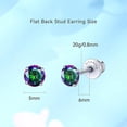 thumbnail image 4 of Limerencia Hypoallergenic G23 Pure Titanium Screw Back Earrings Post for Sensitive Ears Simulated Diamond Cartilage (5mm, Rainbow Quartz), 4 of 8