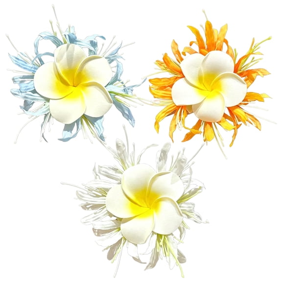 3 Pack Bohemian Hawaiian Flower Hair Clips, Hair Accessories for Beach Party Daily Wear