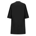thumbnail image 4 of Homenesgenics Dresses for Women Womens Dresses Summer Women's Summer Fashion Casual Solid Color Mid-Sleeve Cotton Linen Long Button Dress Black S, 4 of 6