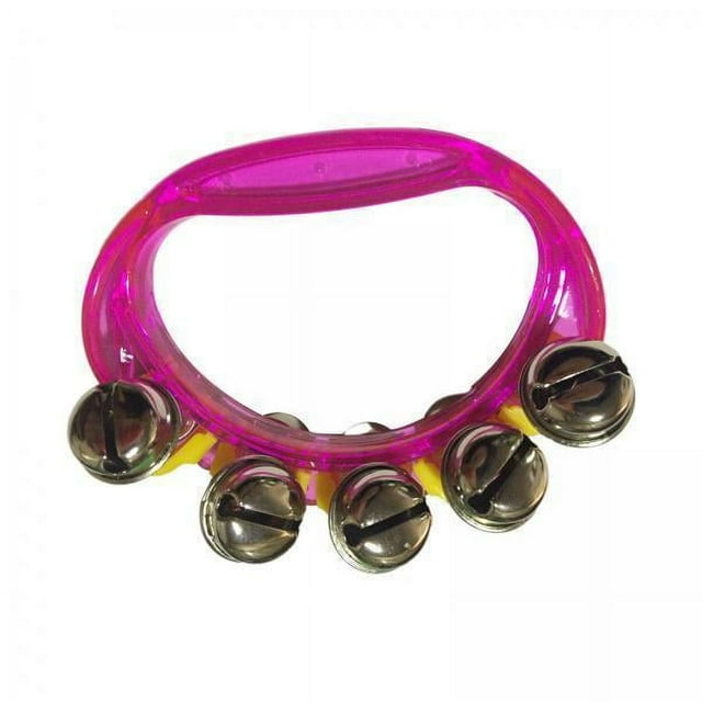 Bunblic 2xMini Percussion Tambourines Shaking Rattle for Family Kids Kindergarten Pink