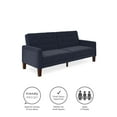 Better Homes & Gardens Porter Fabric Tufted Futon, Navy