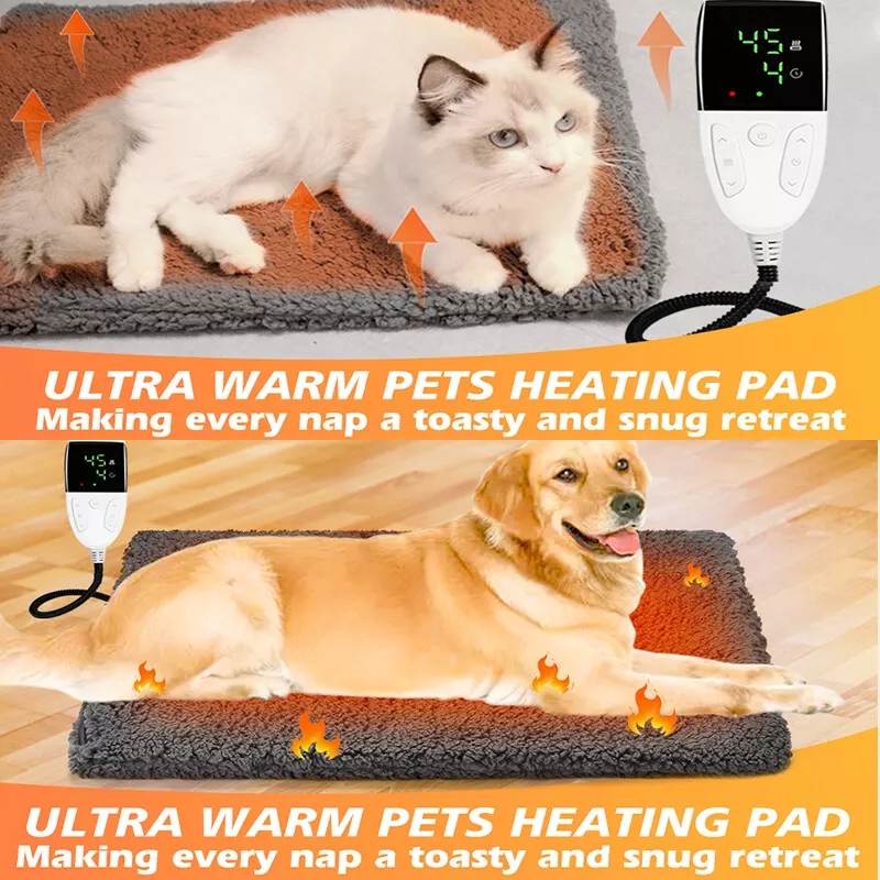 Heated Dog Bed,26x20 inch Dog Heating Pad for Cats Bed Outdoor,Pet Heating Pad,Cat Heating Pad,Heated Cat Bed,Electric Heating Pad for Dog House for Puppy Hedgehog,Chew Proof