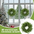 thumbnail image 4 of 24-Inch Pure Green Real Touch Norfolk Pine Wreath, Realistic Artificial Green Wreath for Front Door, Window, Wall, Porch, Indoor & Outdoor Christmas Decorations, Holiday Home & Seasonal Décor, 4 of 9