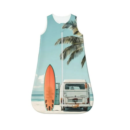 

Rocae Vintage Surf Van Beach for Baby Unisex Sleeping Bag Sack Blanket baby sleep sack Wearable Blanket for Newborns Boys Girls-Medium