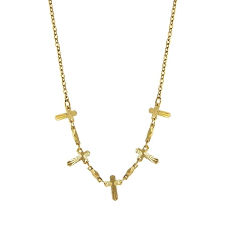 Symbols Of Faith Multi Cross Chain Necklace 16 + 3 Extender
