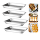 thumbnail image 1 of 4pcs Charolas De Hornear De Acero Inoxidable,cocinar,32x22cm Xtellar plateado, 1 of 3
