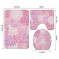 thumbnail image 3 of Pink Floral and Petal Pattern Bathroom Rugs Sets 3 Piece,Toilet Cover Set,Absorbent Non Slip Bathroom Mats Sets with U-Shaped Contour Rug Toilet Rug Set, 3 of 5