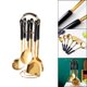thumbnail image 5 of Juego de utensilios de cocina con soporte giratorio, cuchara grande negra negro, 5 of 8