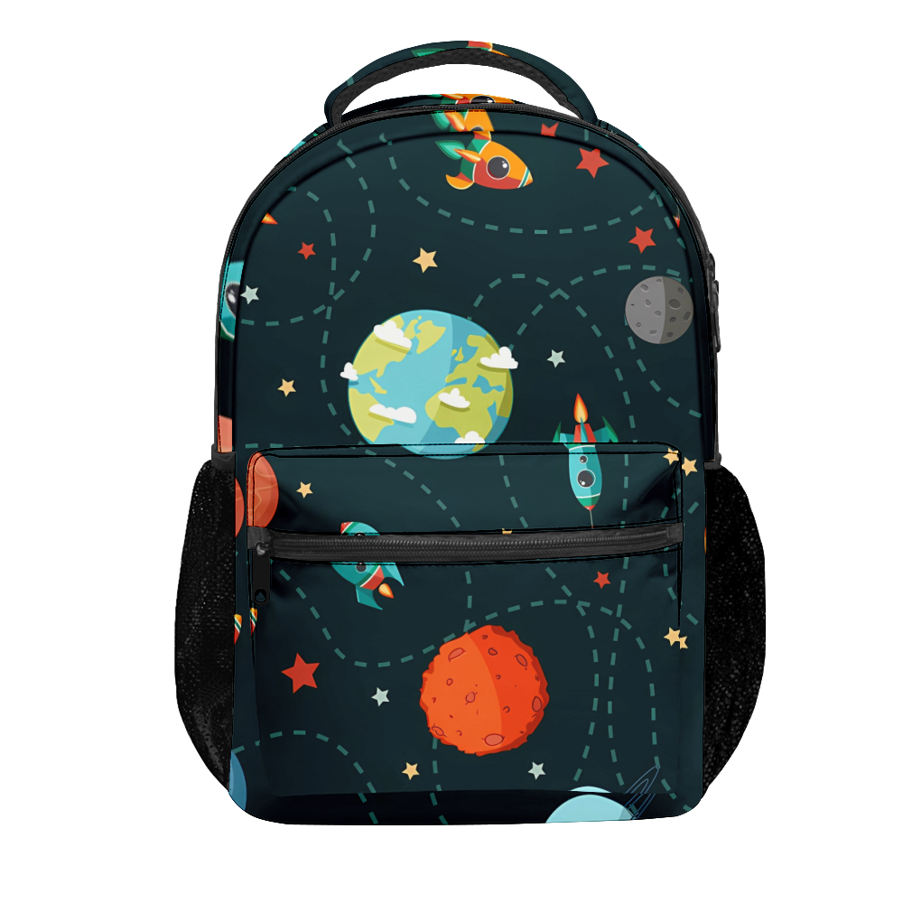 Space Universe Style School Laptop Backpack Lightweight Student