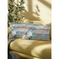 thumbnail image 4 of Outdoor Pillows Waterproof Set of 2, Teal Brown Beach Coastal Patio Throw Pillows for Couch Bed Sofa with Insert, Summer Nautical Coral Shell Botanical Vintage Decorative Travel Pillow Set 12x20 Inch, 4 of 8
