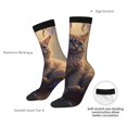thumbnail image 4 of Rateoe Purple Flower Lazy Cat for Women Casual Calf Socks - Cute Crew Socks - Thin Soft Above Ankle Socks Size 5-11, 4 of 6