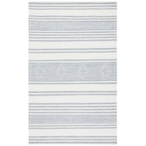 SAFAVIEH Striped Kilim Fergal Striped Area Rug, Silver/Ivory, 6' x 9'