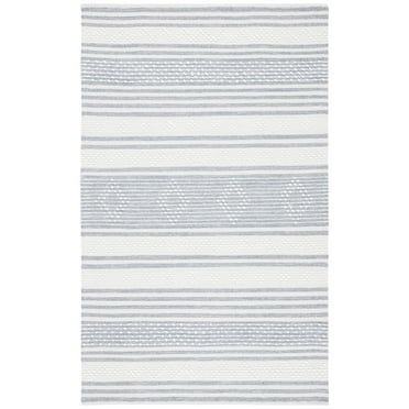 SAFAVIEH Striped Kilim Fergal Striped Area Rug, Silver/Ivory, 6' x 9'