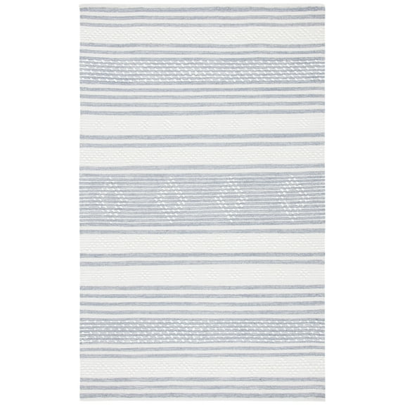 SAFAVIEH Striped Kilim Fergal Striped Area Rug, Silver/Ivory, 4' x 6'