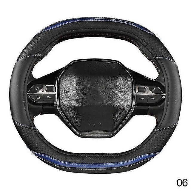 Car Steering Wheel Cover For Peugeot 3008 4008 5008 Carbon Fiber Two-color Splicing Four Seasons Universal Steering Wheel Cover