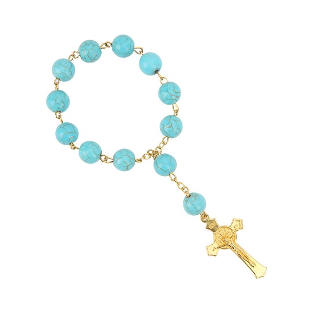 Rosary Beads Bracelet, Polishing Exquisite Virgin Mary Rosary Prayer Beads For Rear View Mirror Pendant Car Decor Interior