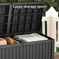 thumbnail image 5 of CIRUI 200 Gallon Double Wall Resin Deck Box, Lockable Waterproof Outdoor Storage Box,  Capacity and Doubles as Seating for Patio Furniture,Garden Tools, Pool Accessories ,Black, 5 of 11