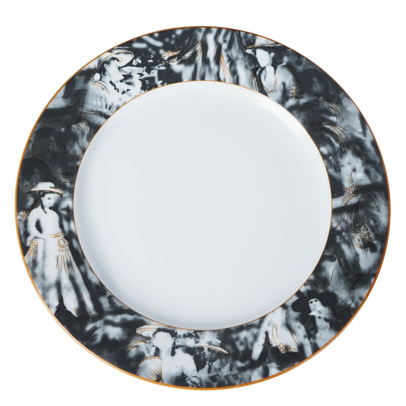 12 Pack - 11" Black Dishwasher Safe Porcelain Chip Resistant Dinner