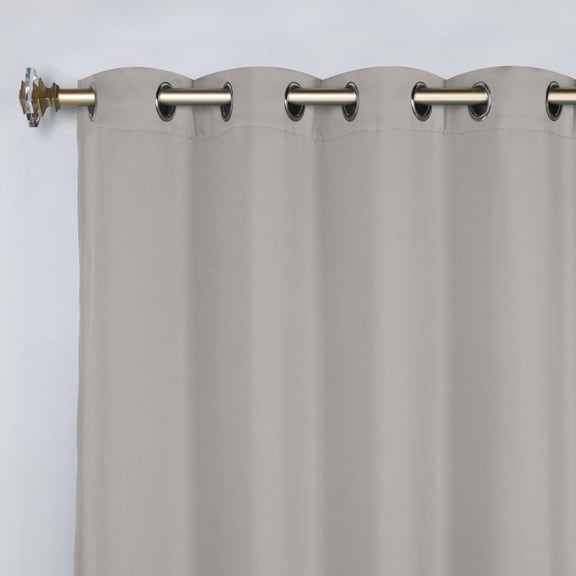Open Box Superior Blackout Solid Light Filtering Grommet Curtain Panel Set, 52"X 72", Chrome