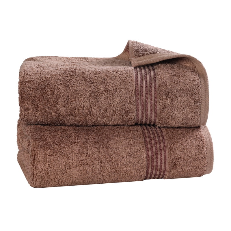 Superior Egyptian Cotton Absorbent Mocha Bath Towel Set of 2