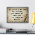 thumbnail image 4 of Scripture Walls Clothed Me With Joy Psalms 30:11 Bible Verse Canvas Christian Wall Art Ready to Hang Unframed, 4 of 7