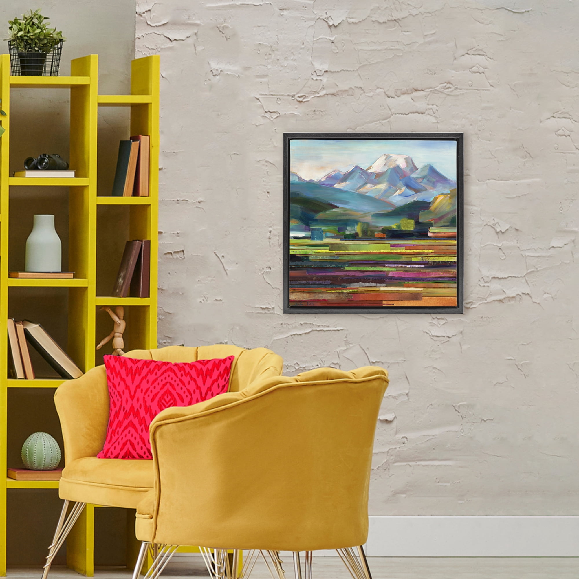 Stupell Industries Nature's Layers Mountain Scene Black Framed Floater Canvas Wall Art, design by Borcherding