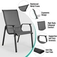 thumbnail image 6 of Yaheetech Outdoor Stackable Dining Chairs with Backrest and Armrests, Set of 2, Gray, 6 of 8