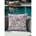 thumbnail image 4 of 1 Pack Outdoor Throw Pillow, Purple Spring Floral Waterproof Pillow with Insert Included, Summer Botanical Farmhouse Decorative Accent Cushion Sofa Pillows for Patio Porch, 18 x 18 In, 4 of 8