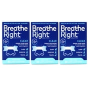 Breathe Right Clear Nasal Strips, Clear, Large, 30 Ct (3 Pack)