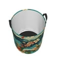 thumbnail image 3 of XMXT Collapsible Laundry Basket, Hawaiian Surf Illustration Polyester Waterproof Laundry Hampers Dirty Clothes Hamper, 40L, 3 of 8