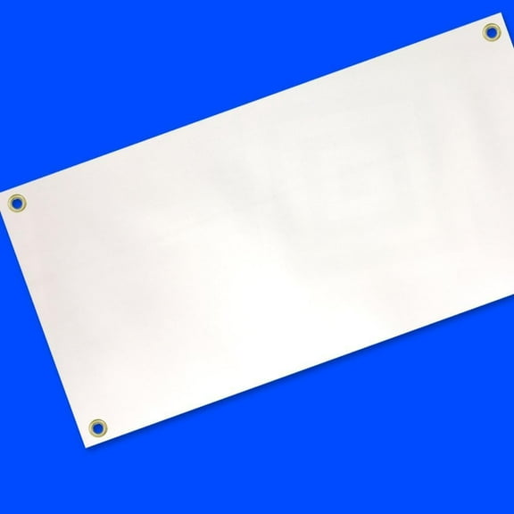 4 Less 18x48 Inch Blank Vinyl Banner White Sign with Grommets