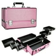 thumbnail image 5 of VER Beauty Makeup Case Organizer Cosmetic Storage with 6 Extendable Trays and Keylock in Pink Crystal-VP002, 5 of 8