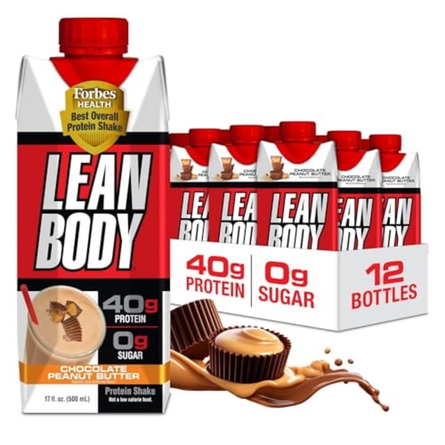 Batido de proteínas Labrada Lean Body, 40 g, proteína 0 azúcar, paquete de 12