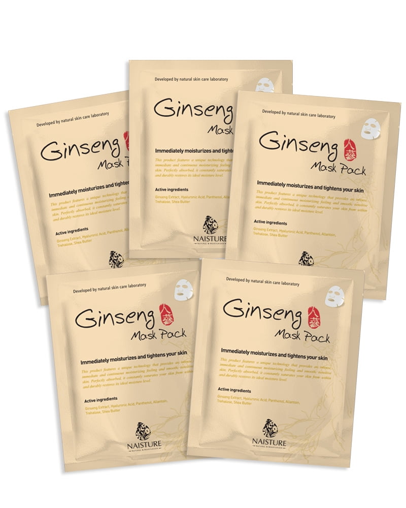 Naisture Premium Essence Face Sheet Mask Ginseng 5pc
