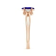 thumbnail image 3 of ANGARA Natural Oval Tanzanite Split Shank Ring with Trio Diamonds in 14K Rose Gold for Women (Size-7x5mm) | December Birthstone, Birthday, Anniversary, Jewelry Gift for Women | Natural Tanzanite Ring, 3 of 9