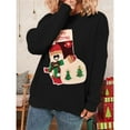 thumbnail image 5 of Womens Ugly Christmas Sweaters Long Sleeve Graphic Sweaters Casual Fall Winter Cable Knit Sweater for Women Black L, 5 of 9