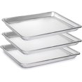 thumbnail image 1 of 3 Pack Aluminum Baking Sheets, Commercial Quality, Restaurant Grade Quarter Size Rimmed Baking Pans (16 x 12 x 1 in)(40*30*2.5cm), 1 of 6