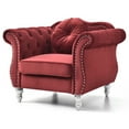 thumbnail image 3 of Glory Furniture Hollywood Velvet Chair in Burgundy, 3 of 6