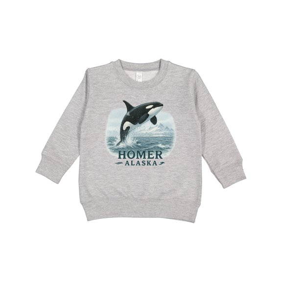 Inktastic Orca Whale Jumping Homer Alaska Scenic Toddler Sweatshirt