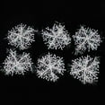 thumbnail image 3 of XEOVHV 6 Pcs Glitter Snowflake Ornaments, Various Size Plastic Winter Snowflakes Ornaments Christmas Tree Decorations with Silver Rope for Winter Wonderland Christmas Tree Window Door Accessories (8cm, 3 of 9
