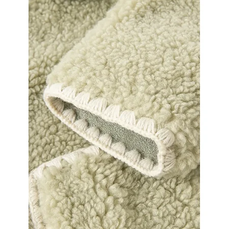 

GEDER-F2DAVE&BELLA Girls Lapel Fleece Coat Cartoon Design Button Up Warm Outerwear For Winter Kids Clothes