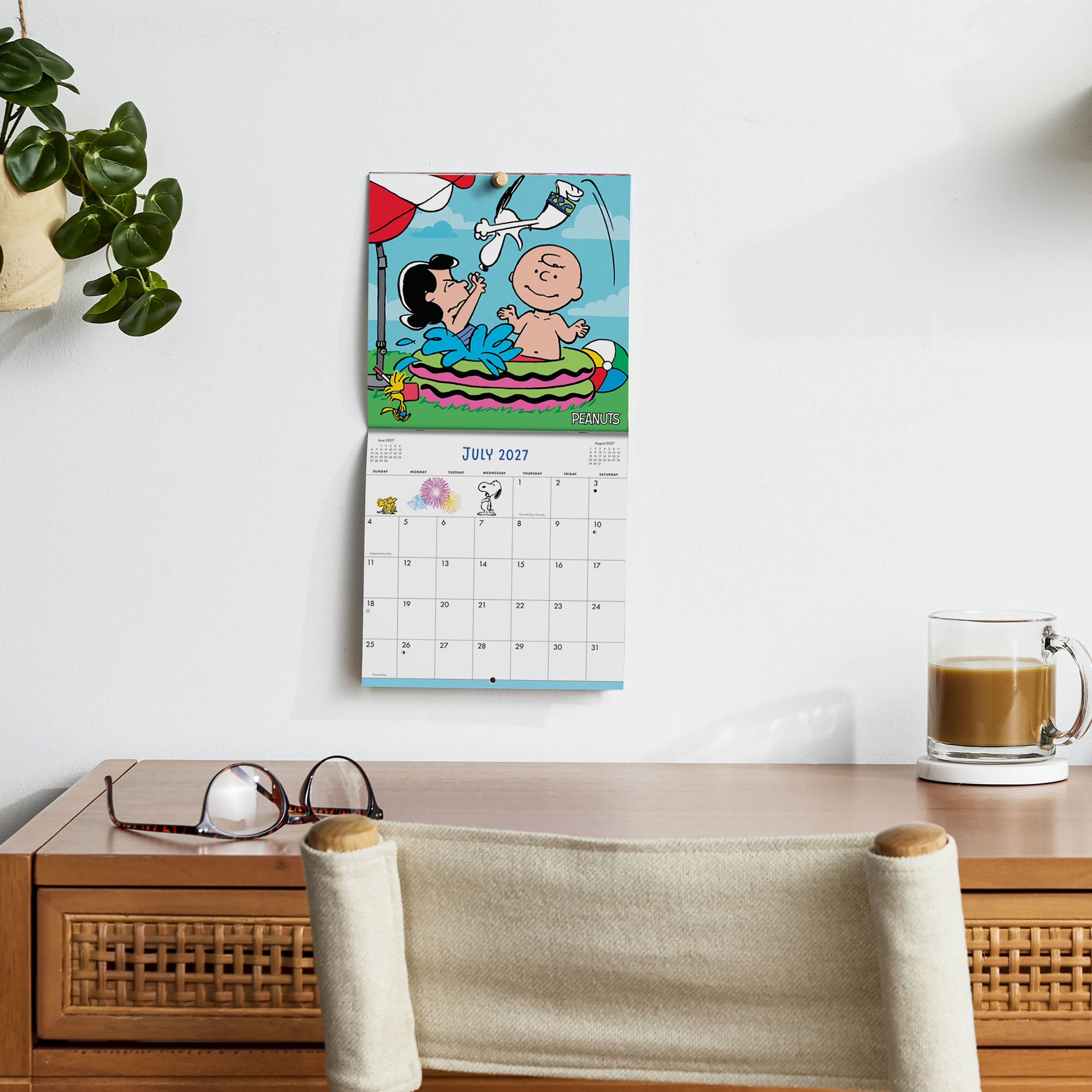 2027 Peanuts Mini Hanging Wall Calendar 7x7 January-December Gridded